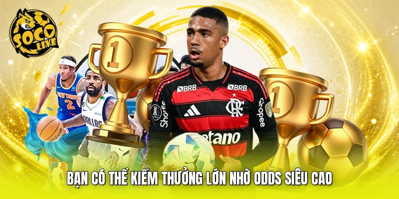 Bạn có thể kiếm thưởng lớn nhờ odds siêu cao