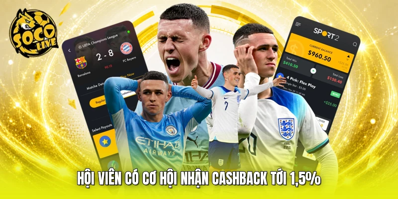 Hội viên có cơ hội nhận cashback tới 1,5%