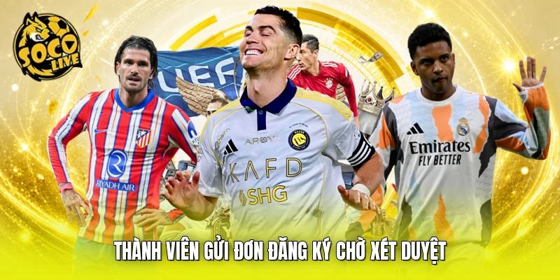 Thành viên gửi đơn đăng ký chờ xét duyệt